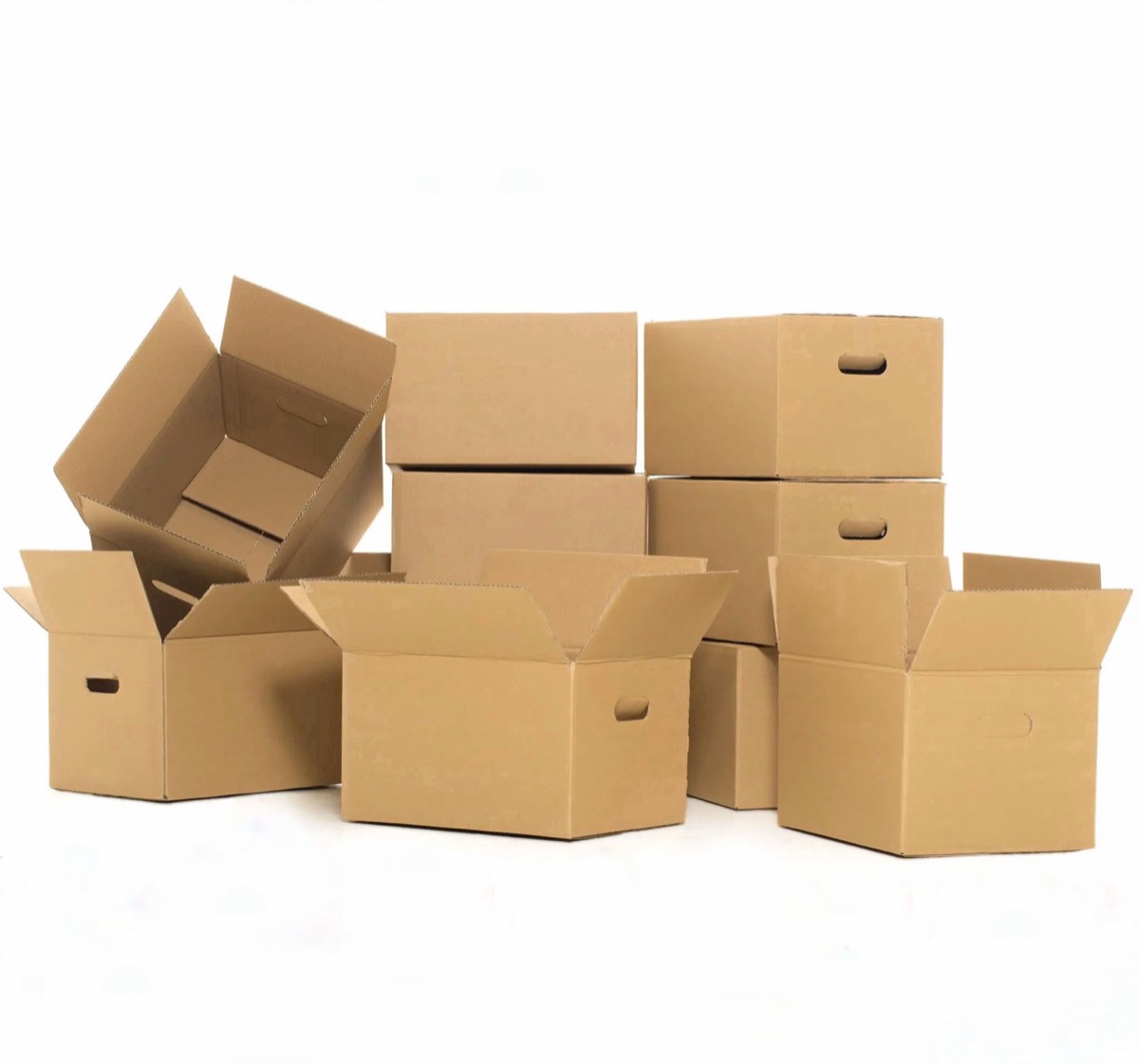 Cajas kraft con asas troqueladas