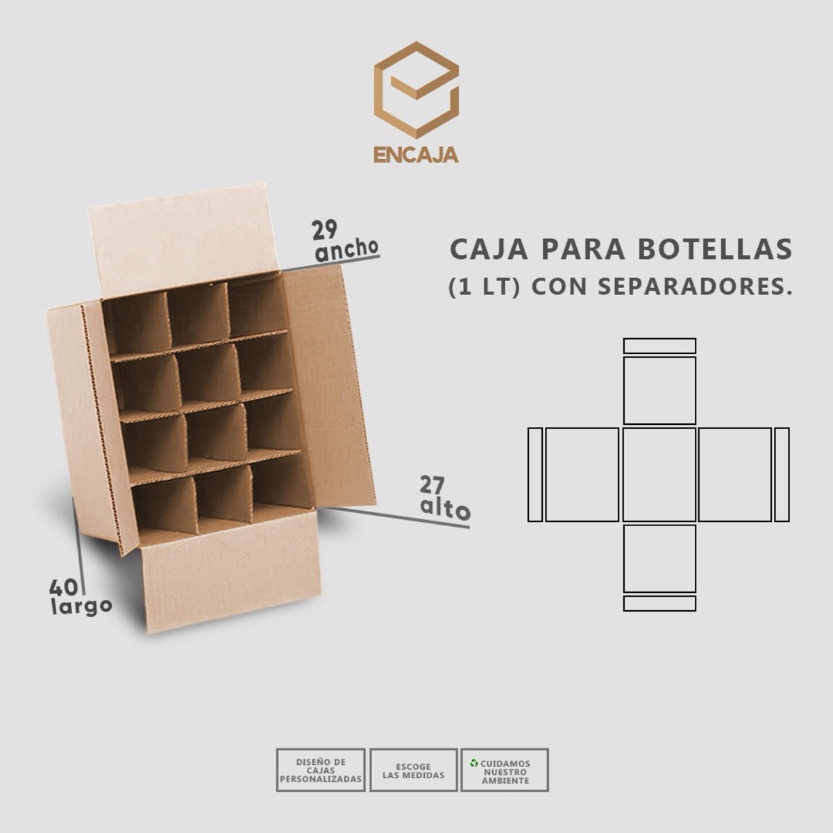 Ficha técnica caja para botellas 1L